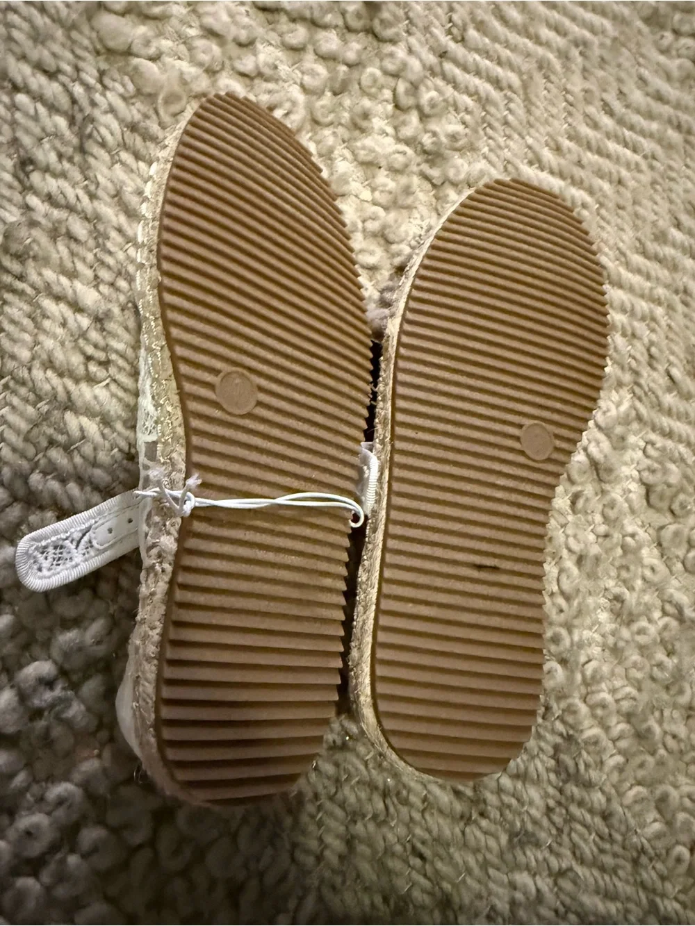 art class creamy White Lace Mary Jane Espadrille Flats for Kids 1Y straw trim nw